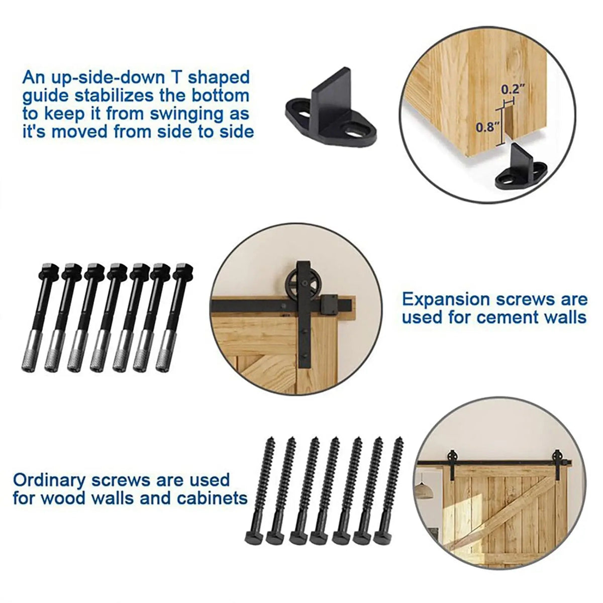 Big Spoke Wheel Roller Sliding Barn Door Hardware Kit