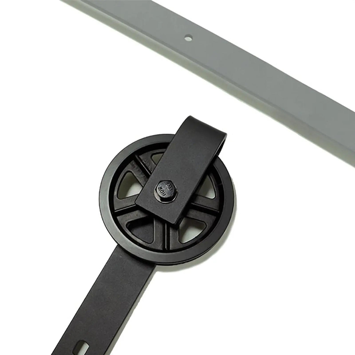 Big Spoke Wheel Roller Sliding Barn Door Hardware Kit