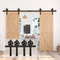 Big Spoke Wheel Roller Sliding Barn Door Hardware Kit
